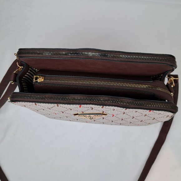 Baby Phat Cat Pattern Vegan Leather Multi Section Bag - Picture 3 of 16